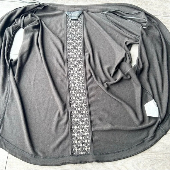 Michel Studio Collection Black Sleeveless Sweater Cardigan - Picture 7 of 10